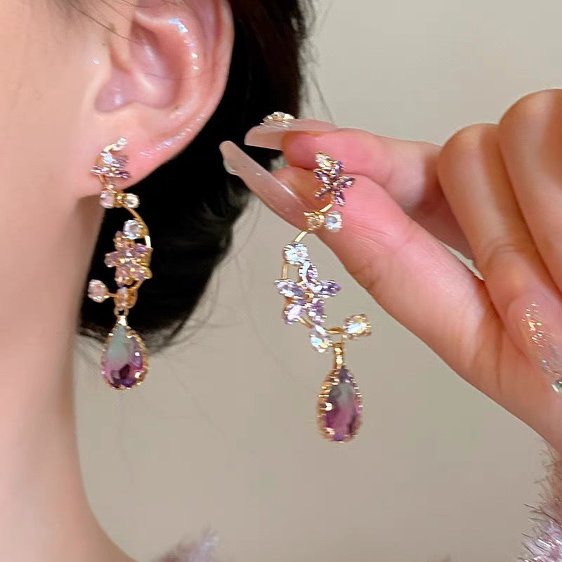 Delicate Round Zircon Stud Earrings - view 12