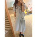 Summer Short Sleeve Drawstring Shirt