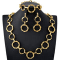 Overseas Fashionable OL Twist Chunky Chain Mobius Necklace Bracelet Set Earrings Set Western Simple Coated 18k Gold