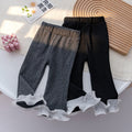Girls' Lace Trim Wide-Leg Pants - Spring/Fall Casual
