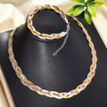 New Import 3 Layer Woven Necklace Classic Simple Light Luxury Fashionable No Fade Colorful Necklace Bracelet Set