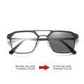 New Import Metal Pair Bridge Anti-Blue Plano Men Artsy Retro Browline Photochromic UV-Protection Glasses