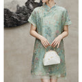 New Chinese Style Silk Cheongsam Dress with Heavy Embroidery