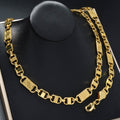 Personality Trendy Accessory Hip-Hop Copper Gold Plated Necklace Unisex Niche Design Detail Slub Chunky Chain Bold Accessory