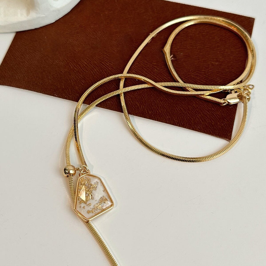 Gold-Plated Irregular Geometric Adjustable Necklace - view 4