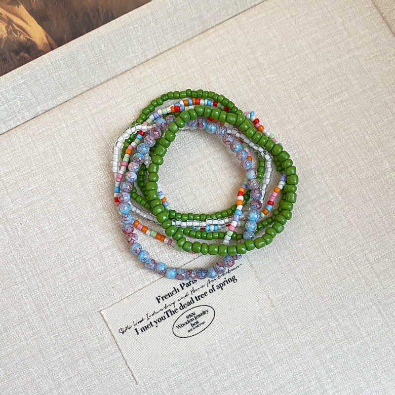 Colorful Layered Seed Bead Bracelet Set - view 7