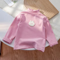 Girls' Embroidered Rabbit Fleece Knit Top - Winter