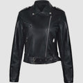 Women's Minimal Lapel Collar Cropped Belt Jacket 2026 | Trendy Jacket - Red
