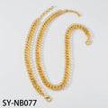 Western Export Fashionable Jewelry Press Pattern Round Band Mutual Clasp Chain Necklace Bracelet Set Hip-Hop Punk
