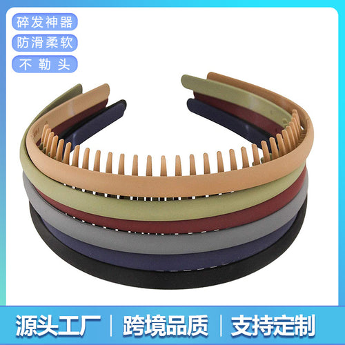 Korean Simple Non-Slip Toothed Comb Headband High Crown Press Dispatch Fashionable Versatile Daily Head Headband Custom Wholesale
