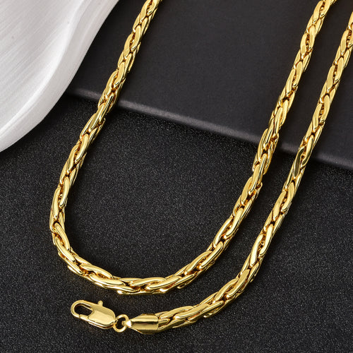 Western Trendy Necklace Bracelet Set Men Women Premium Simple Hip-Hop Line Spliced Cuban Chain Accessory