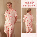 菲韵夏季冰丝睡衣 女新款开衫ins可爱性感家居服网红爆款套装530