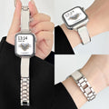 Fits Apple watchs11 Watch Band s10s9 Watch Chain Metal Leather Trim Premium Multi-Model Compatible