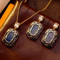 Vintage Cutout Geometric Stud Rhinestone Fashionable Personality Set Imperial Western Retro Elegant Drop