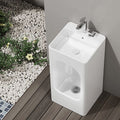 Liangle pedestal basin double-hole washstand basin ceramic household mop pool washstand basin one-piece hand wash basin