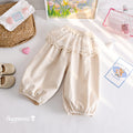 Girls' Lace Trim Cuffed Casual Pants