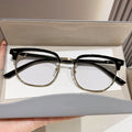 Browline Retro Frame Overseas Formal Plano Glasses Frame Casual Trendy Tech Anti-Blue-Light Myopia Glasses