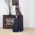 Women's Summer Artistic Retro Ramie Embroidered Loose Straight Leg Wide Leg Pants + T - Tank