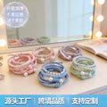 Fresh Hair String Sweet Maiden Pearl Woven Hair Tie Hair Tie Simple Versatile Elastic Hair Accessory
