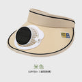 adult hat with fan, women's solar fan hat, charging dual-purpose sunshade, empty top, large brim, ko