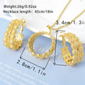 Overseas Bohemian Breeze Pair Band Round Beaded Pendant Necklace C Type Beaded Earrings Light Luxury 2-Piece Set