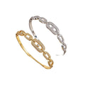 Overseas Western Chain Full Diamond Cutout Bangle Fashionable Light Luxury New Geometric Bracelet Premium Versatile Hand Jewelry
