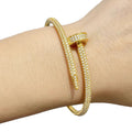 Ka Home Hot Sale Stud Bangle Premium Girls Light Luxury Accessory Full Diamond Head Tail Crystal Coated 18K Couples Bracelet Lot