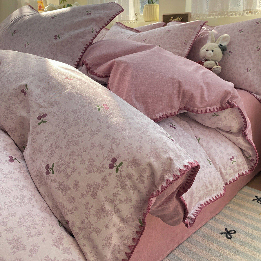Summer Love Yellow Check Cotton 4-Piece Bedding Set - view 3