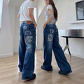 Slimming Versatile Printed Loose Wide Leg Straight Leg Pants