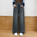 Girls' Solid Slim Cut Wide-Leg Straight Jeans