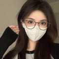Beesfen RedNote Influencer Tea Brown Glasses Frame Prescription Frame Women Ultra-Light Blue-Light Glasses Cinnabar Sun With Glasses
