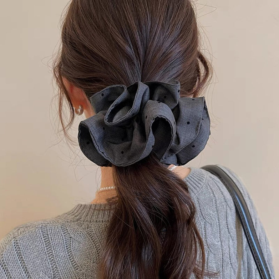 Korean Satin Polka Dot Scrunchie - view 3