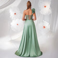 Women's Strapless One-Shoulder Sequin Waist-Cinching A-Line Classic Socialite...