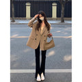 Women's Fall Korean Casual Petite Blazer 2026 - Khaki