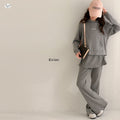 Girls' Hoodie & Slightly Flared Pants Set - Casual Sporty