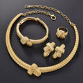 Amazon Overseas Bestseller 18K Starry Sky Necklace Bracelet Set Earrings Ring Middle East Women Banquet Jewelry Set