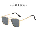2022 New Overseas Pair Bridge Men Sunglasses Square Frame Metal UV-Proof Sunglasses Outdoor Sunshade Glasses Wholesale