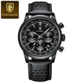 Swiss Brand New Mens Watch Leather Band Multifunction Quartz Watch Live Export Bestseller Drop Ship