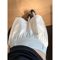 awencat lace stitching wide waist white skirt 2026 summer new slimming solid color a-line skirt for
