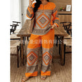 Women's Ethnic Long Sleeve Lace Trim Set 2026 | 2 Piece Outfit Set - White