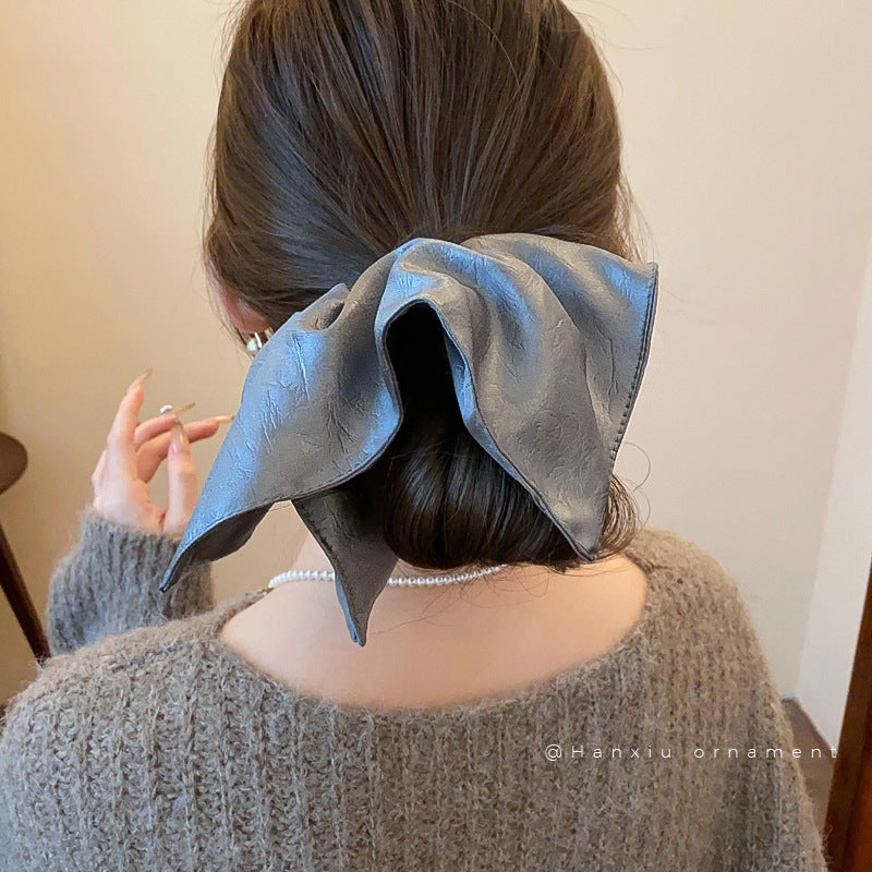 Korean Minimalist Leather Scrunchie - view 4