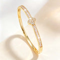 Overseas Bestseller Rhinestone Clover Bangle Lucky Flower Bracelet Fashionable Personality Light Luxury Niche Design Hand Jewelry Item