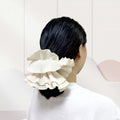 Gem Li French Premium Elegant Double-Layer Pleated Hair Tie Low Ponytail Large Scrunchie Versatile Hair String Hair Accessory