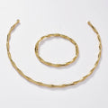 2025 Personality Design Neo-Chinese Stainless Slub Bangle Polish Light Fashionable New Bracelet Choker Set