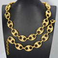 Western Statement Necklace Bracelet Set New Trendy Press Pattern Pig Nose Style Hip-Hop Overseas Wholesale Premium