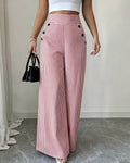 Casual High Waist Striped Drapey Wide Leg Pants + Pants