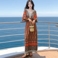 Women's Summer Chinese French Short Sleeve V-Neck Printed Dress + Skirt 2026 - 1-1#