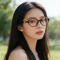 Light Feel Photochromic Prescription Glasses Oval Round Plano Bare Face-Slimming Overseas Korean Leopard Frame Retro Prescription Sunglasses