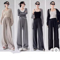 Spring-Summer Korean Fashion Lined Drapey Pants