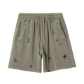 ARTIE Men's Western High Street Retro Washed Distressed Loose Fit Shorts